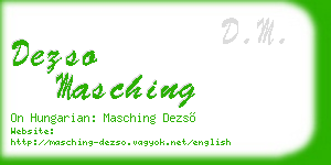 dezso masching business card