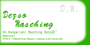 dezso masching business card